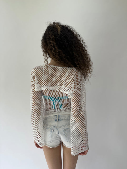 festival drop | small white crochet bolero and cami set