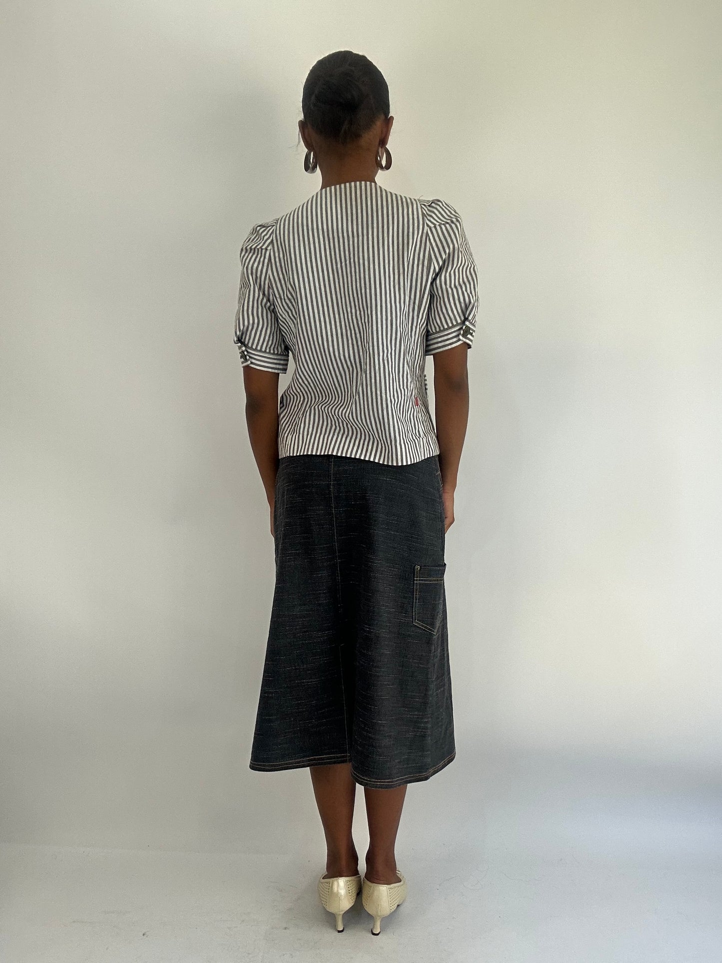 AUTUMN FAVOURITES | medium grey and white striped shirt
