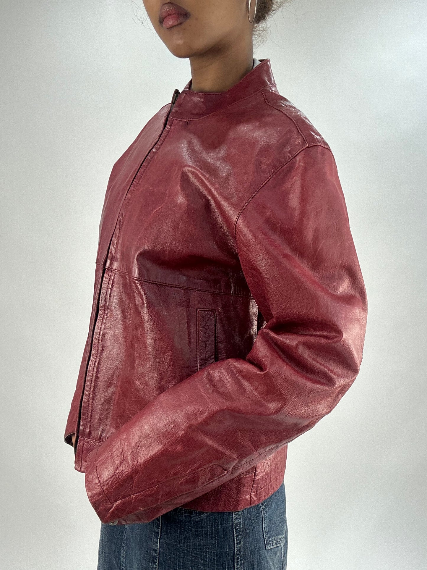 vintage edit thirty-five | small red sisley leather jacket