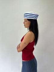 sailor drop | pequeña camiseta de chaleco de cami de color borgoña