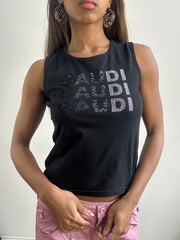 2016 edit | small black gaudi logo tank top