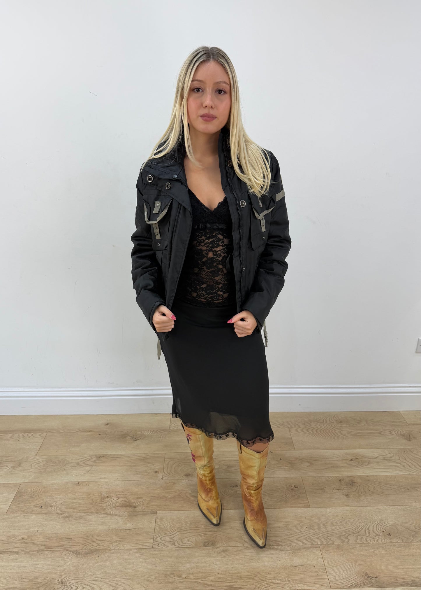 small black utility jacket