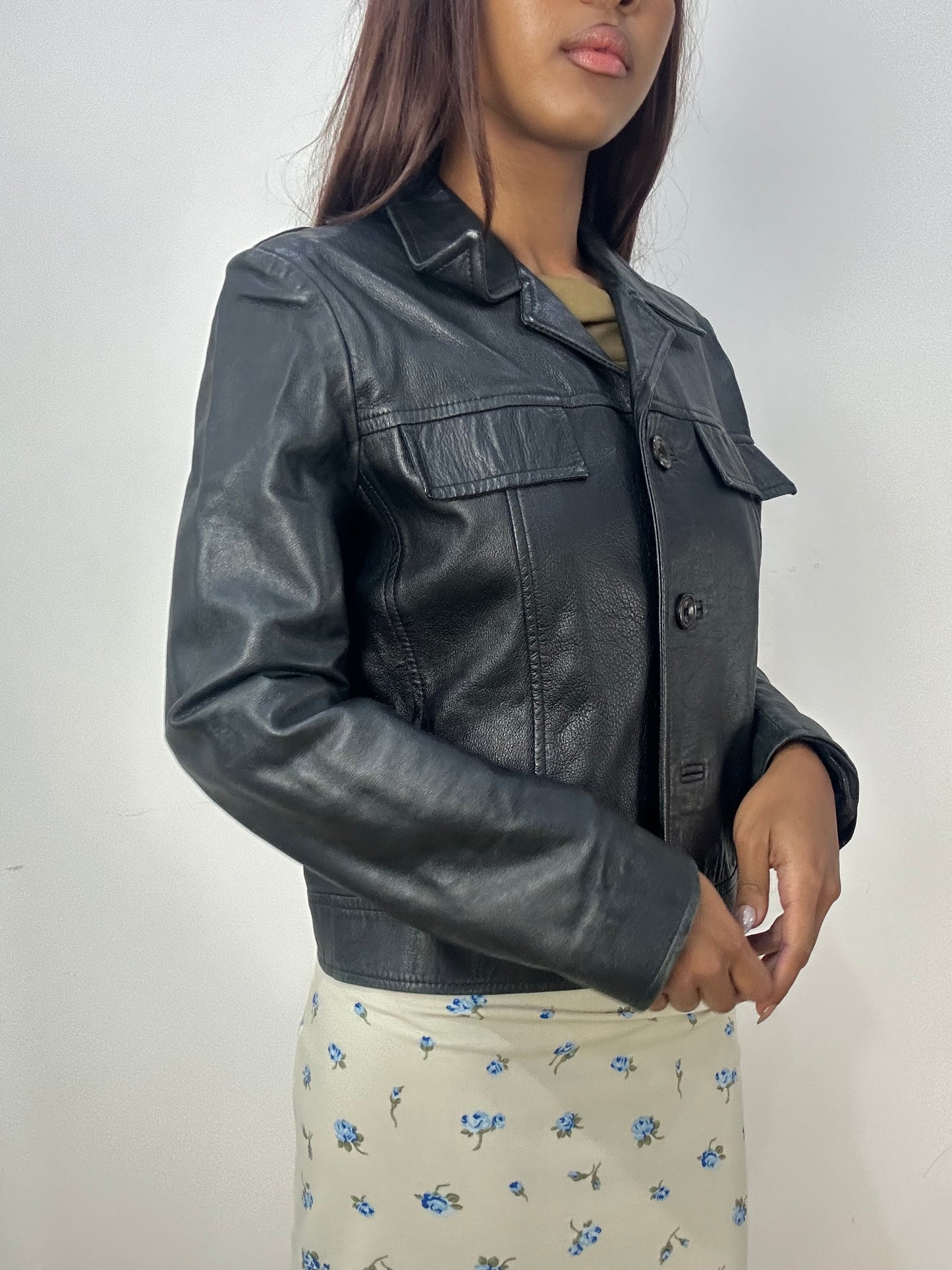 BEST PICKS | small black faux leather fitted jacket