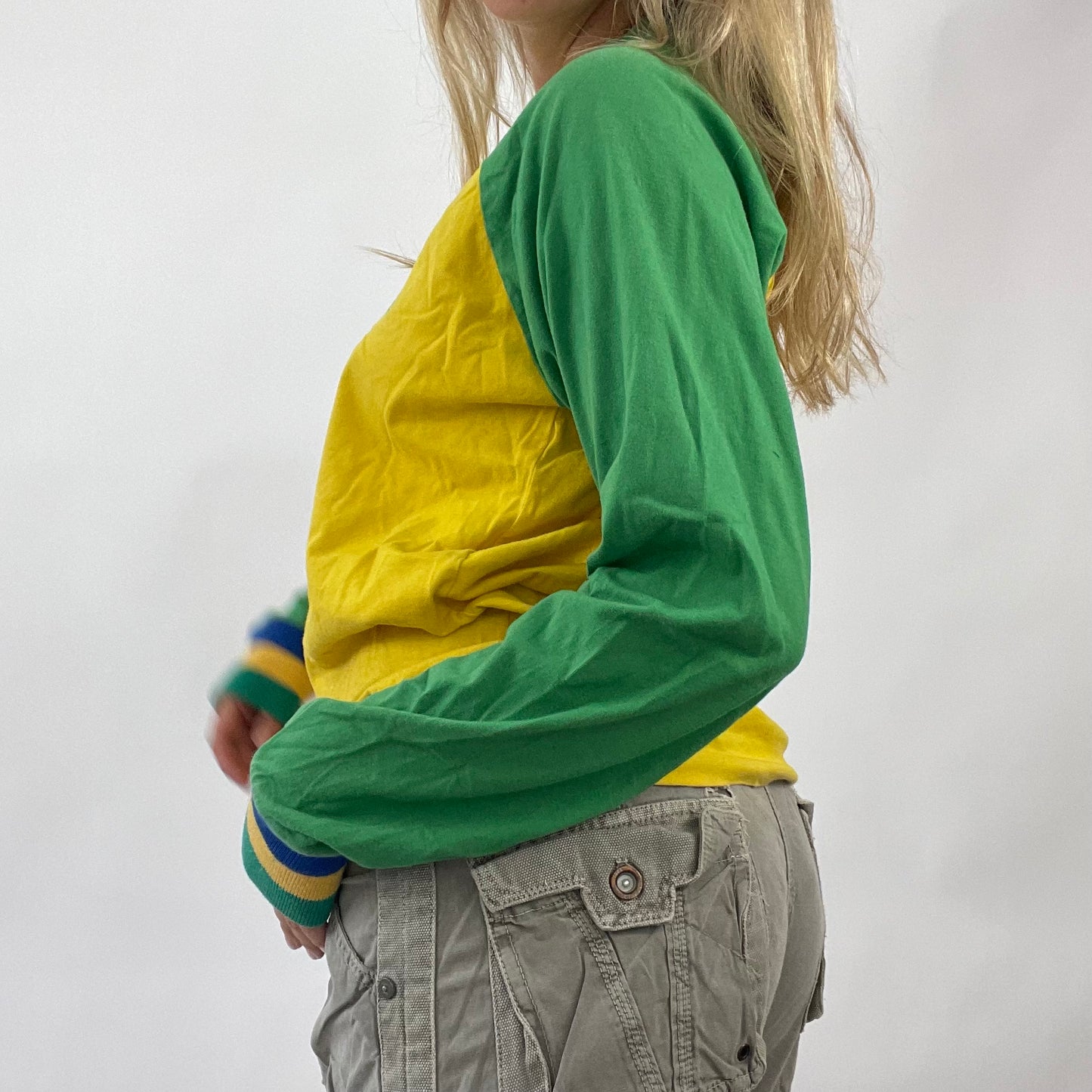 💻AMELIA GRAY DROP | medium yellow and green long sleeve brasil top