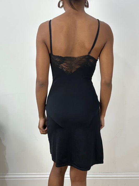 vintage edit: halloween | small black sheer lace mini dress