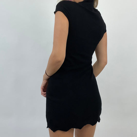 CORPCORE DROP | small black knitted roll neck dress