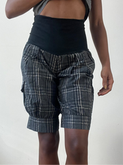 BEST PICKS | small black and grey plaid shorts with fold over waist