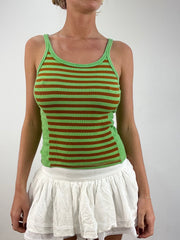 vintage edit fourteen | large green striped vest top