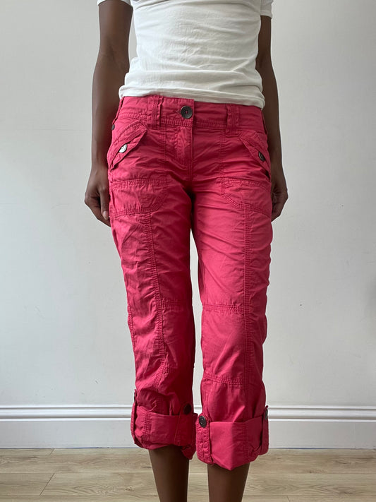 💚Vintage editar treinta y uno | pantalones de carga rosa coral medio