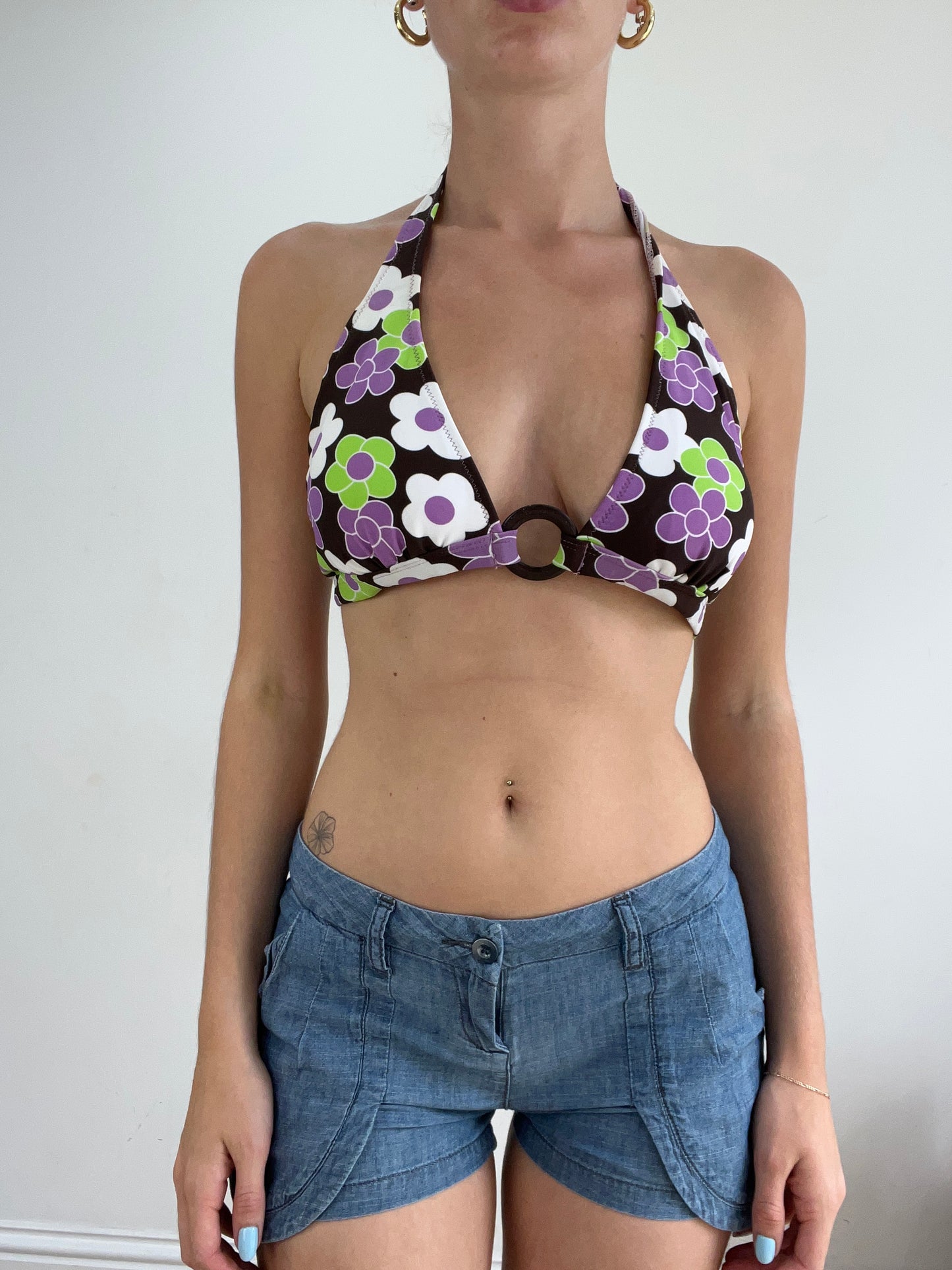 vintage edit twenty eight | medium purple and green bikini set with floral print