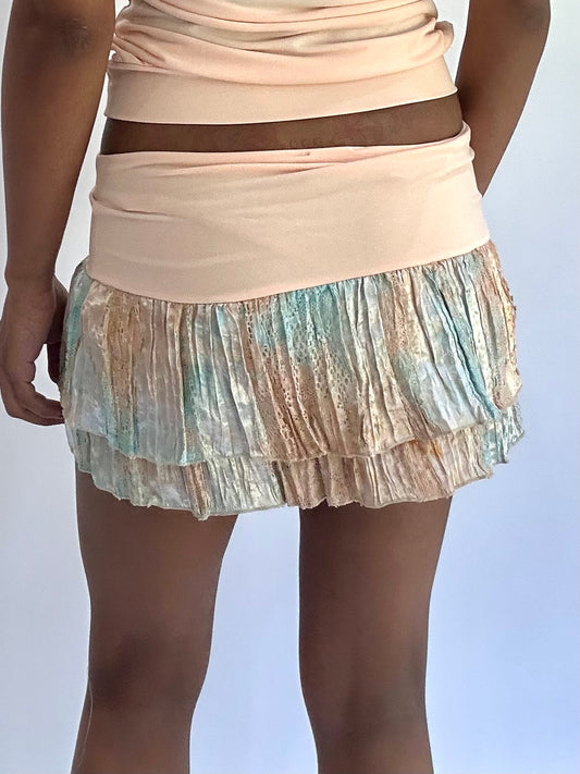 ‼️olivia rodrigo drop | extra small/small pink ruffle drop waist mini skirt