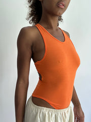 ‼️ | S码 橙色 cut out back bodysuit 背心
