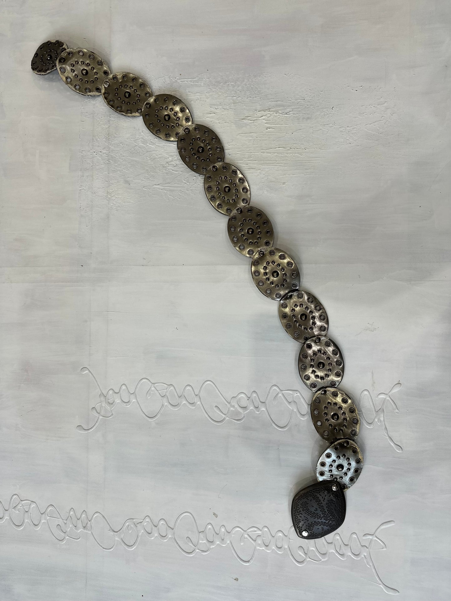 winter edit | silver studded circle pendant belt