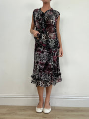 Vintage Edit drei | großes rotes und schwarzes Camirock-Set mit Leopardenmuster