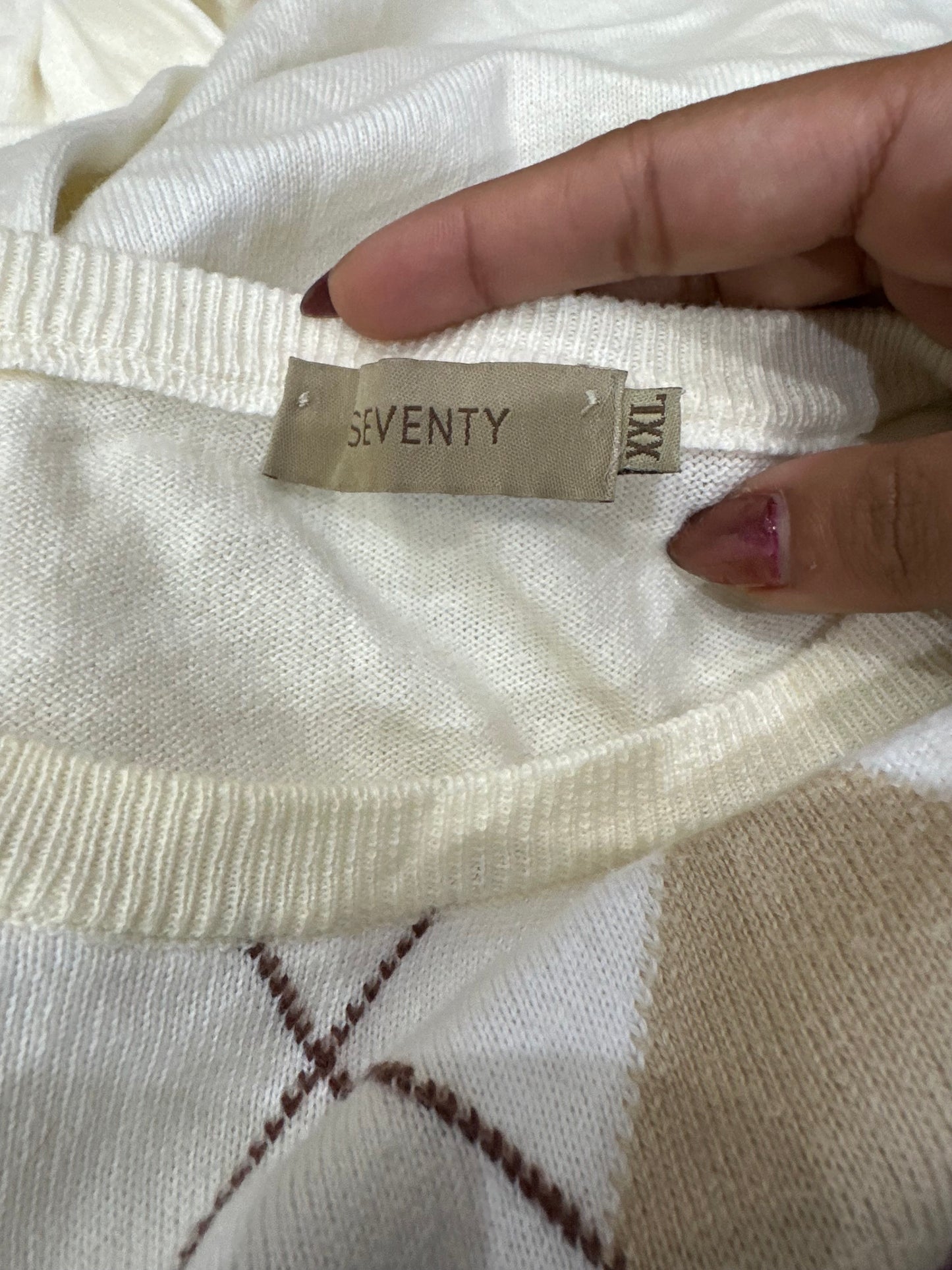 winter edit | large cream classic argyle print jumper