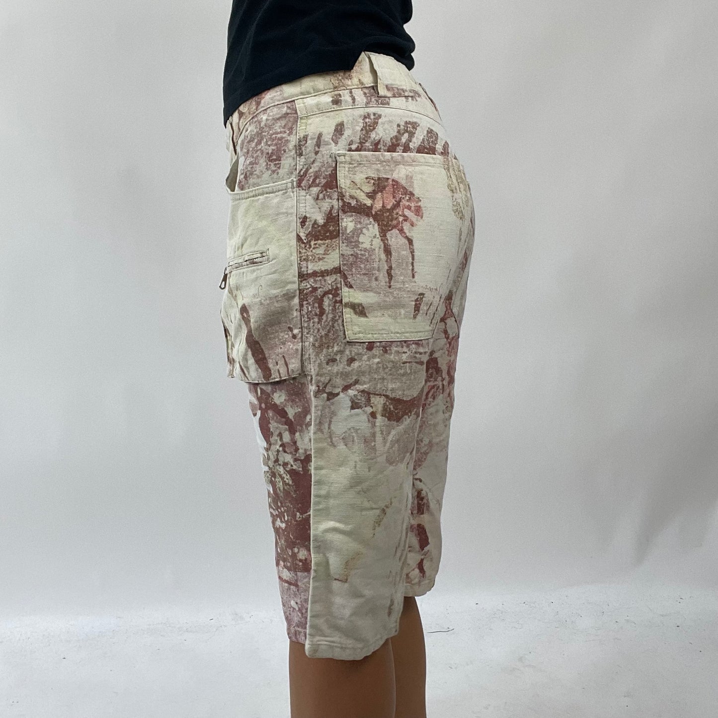 💻AMELIA GRAY DROP | small cream patterned jorts