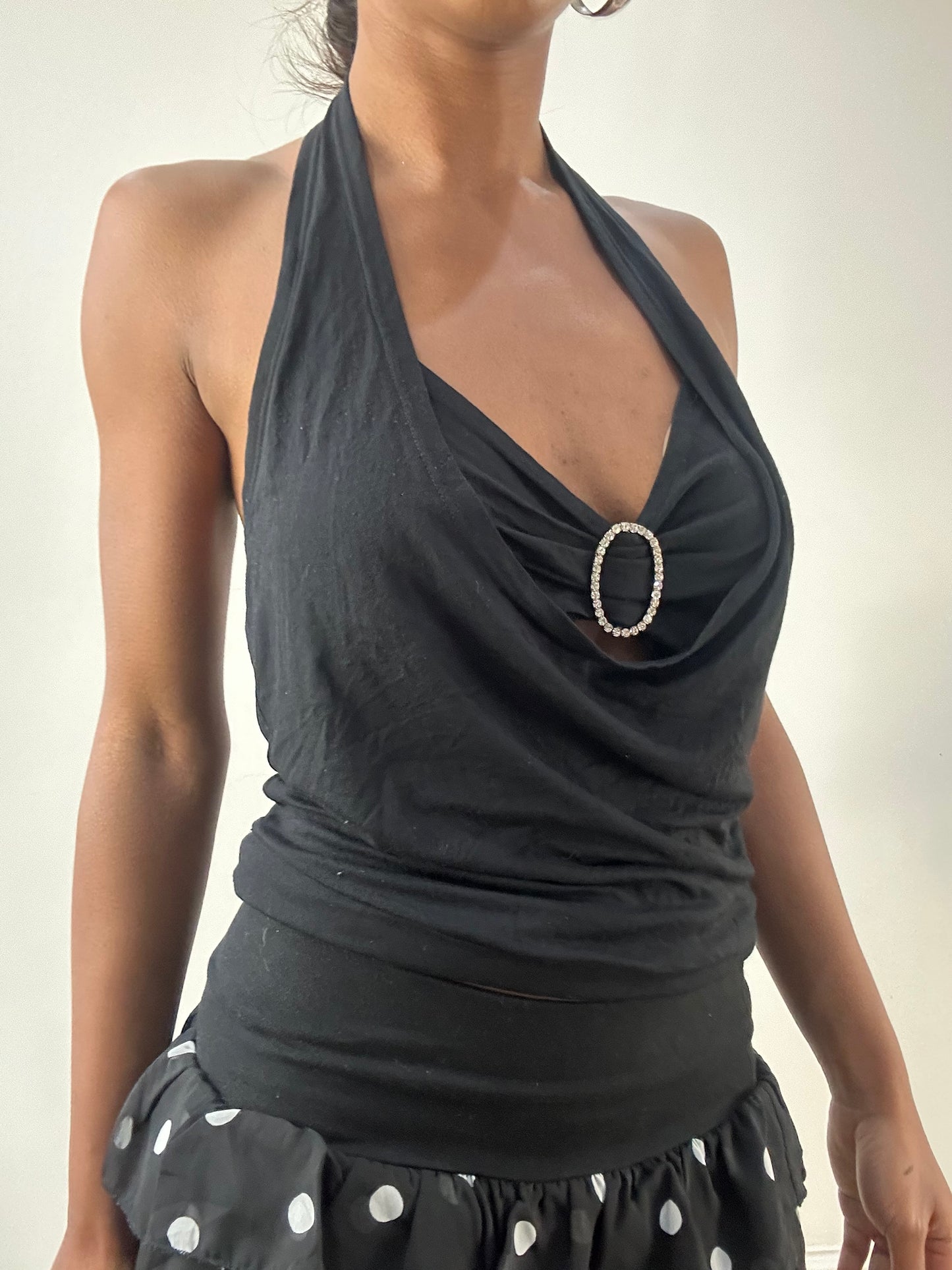 LFW edit | medium black dolce and gabbana halterneck top