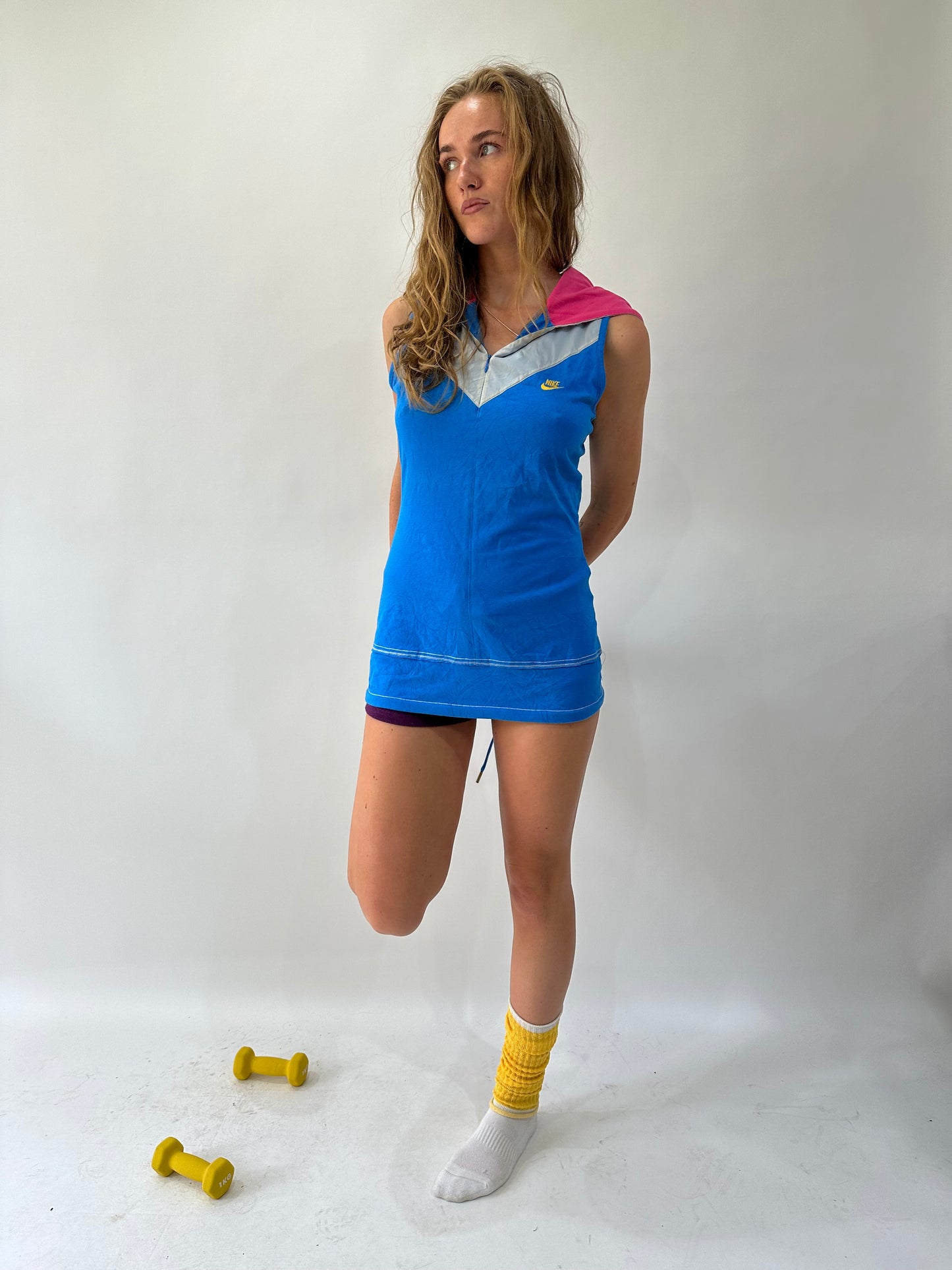 athleisure edit | small blue nike zip up playsuit