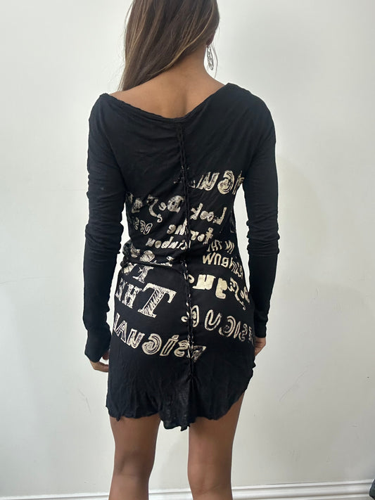 2016 edit | extra small/small black desigual asymmetric mini dress