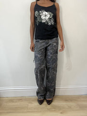 2016 edit | medium green and grey camo print trousers