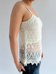 autumn picks | small white crochet cami top with thin straps