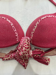 spring edit | small pink calzedonia leopard print bikini top