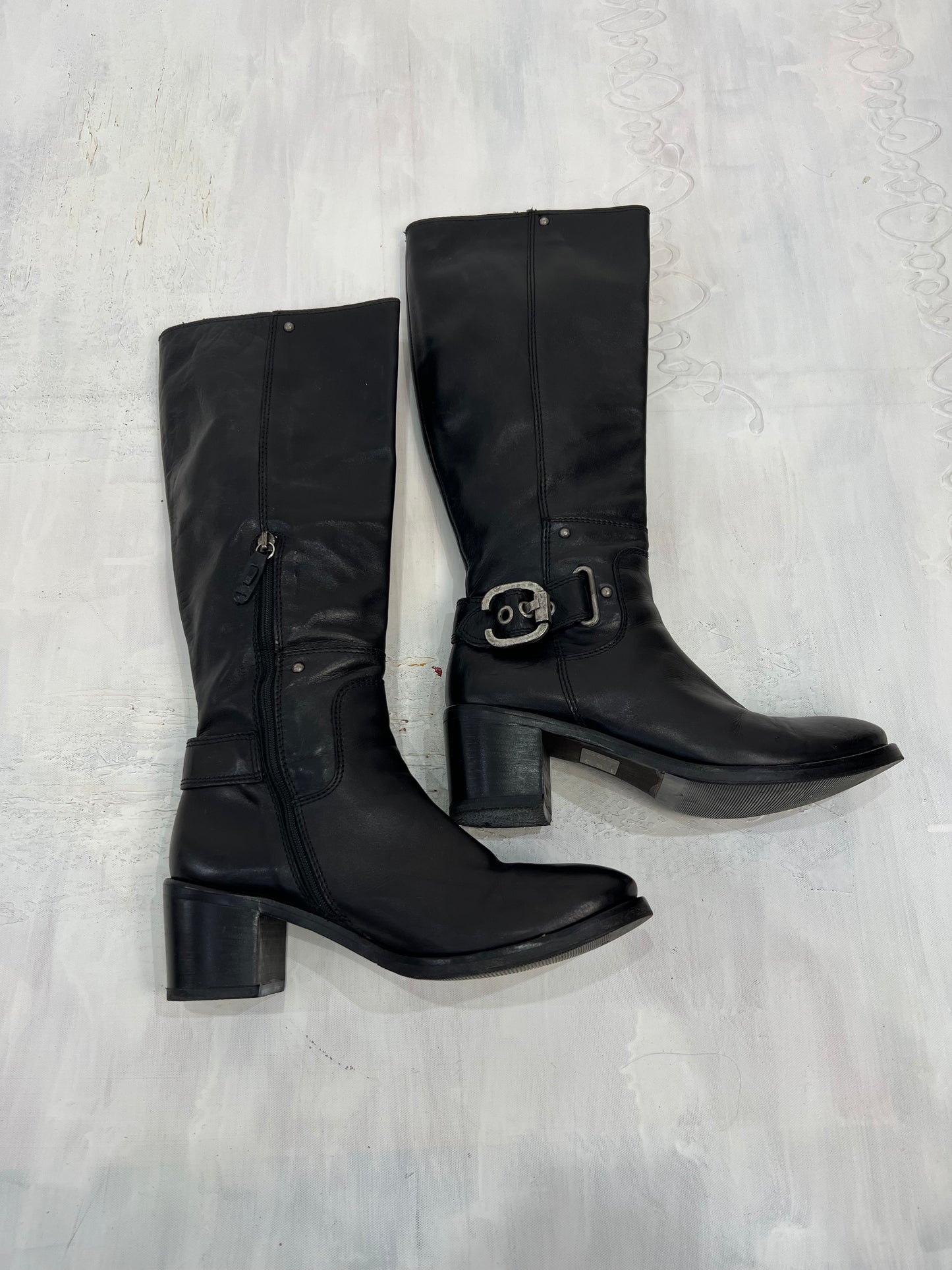 ⭐️ BEST PICKS | uk 6 black buckle strap knee high boots