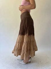 back to school drop | small brown dip dye maxi skirt