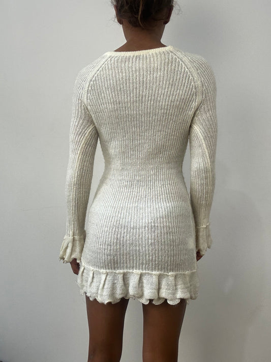 easter edit | extra small white knit mini dress