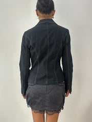 vintage edit fifteen | small black and orange lined blazer