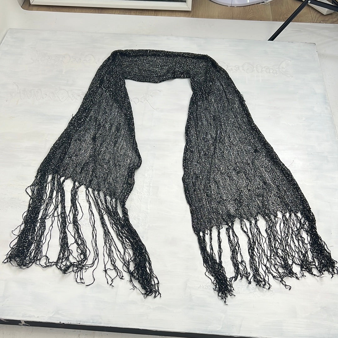 💚 TAYLOR SWIFT DROP | black knitted scarf with silver sparkles