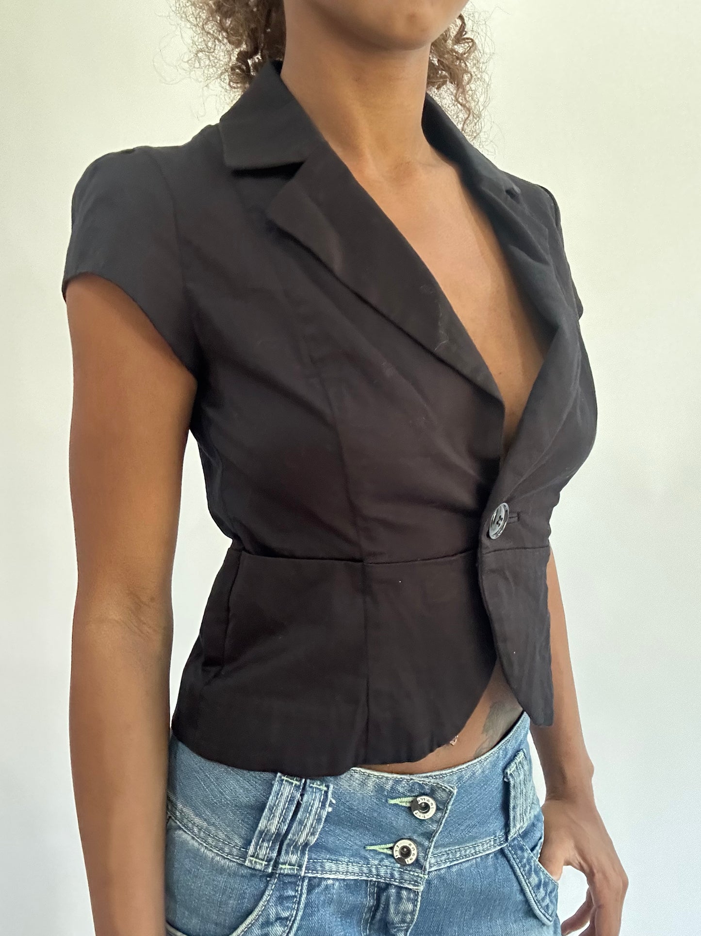 wag drop | small black peacoat top