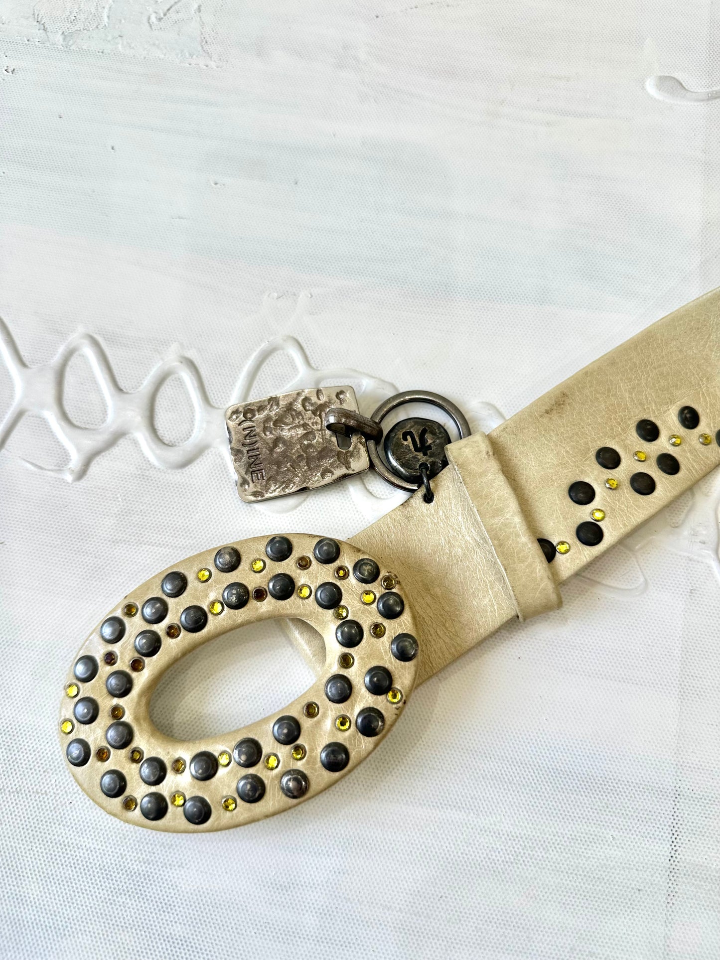 festival drop | cream studded statement belt