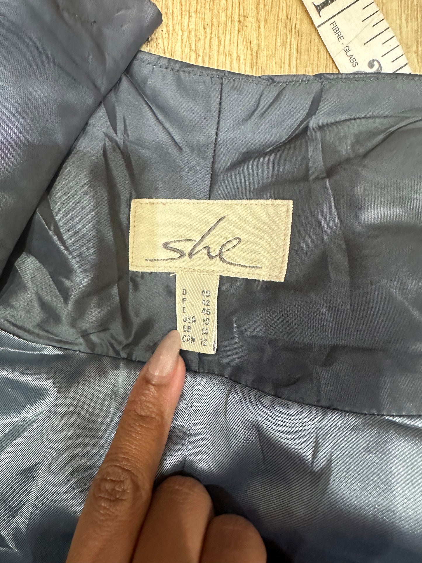 AUTUMN EDIT | medium blue grey iridescent cropped jacket