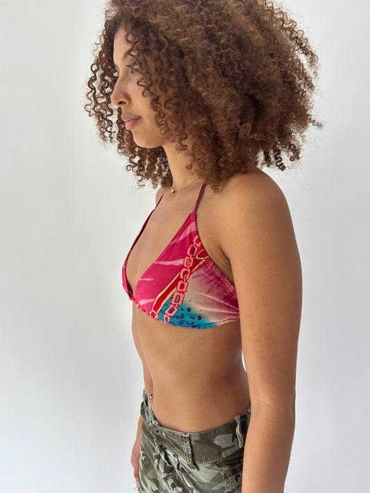 festival drop | large pink and blue patterned bikini set