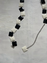 💻 DINNER PARTY | talla: S · color: negro + blanco · prenda: cinturón · detalles: cuadrado