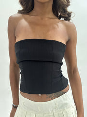 #433 VENTA DE MUESTRAS | Top de bandeau de encaje negro extra pequeño