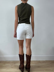 💻Top-Auswahl | kleine weiße guess Jeansshorts mit Nietendetails