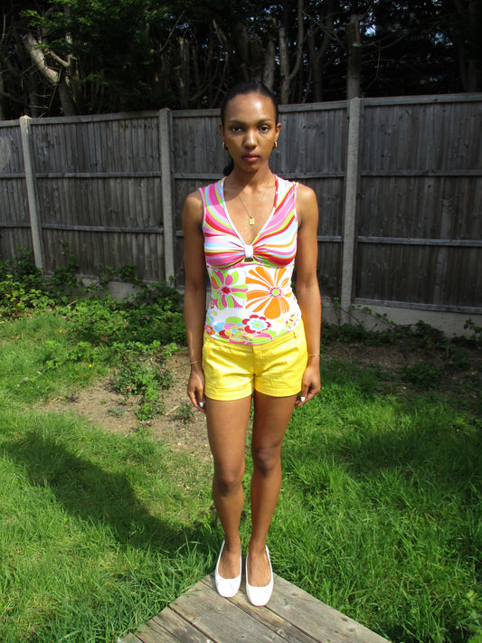 vintage edit nineteen | small multicoloured floral and striped top