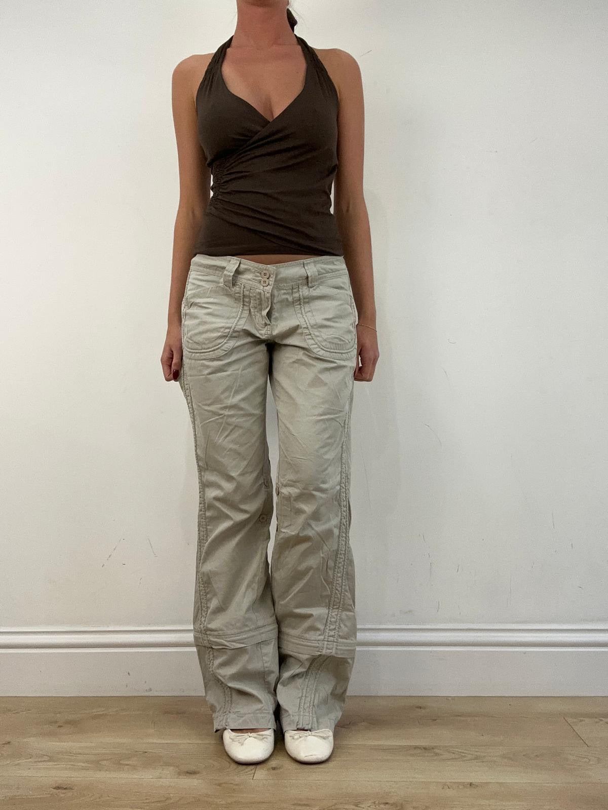 vintage edit fourteen | medium brown crossover halterneck top