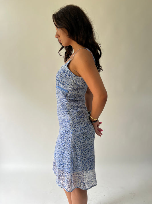 🪡SATC drop | medium blue patterned dress