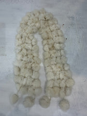 BEST PICKS | white faux fur pom pom scarf