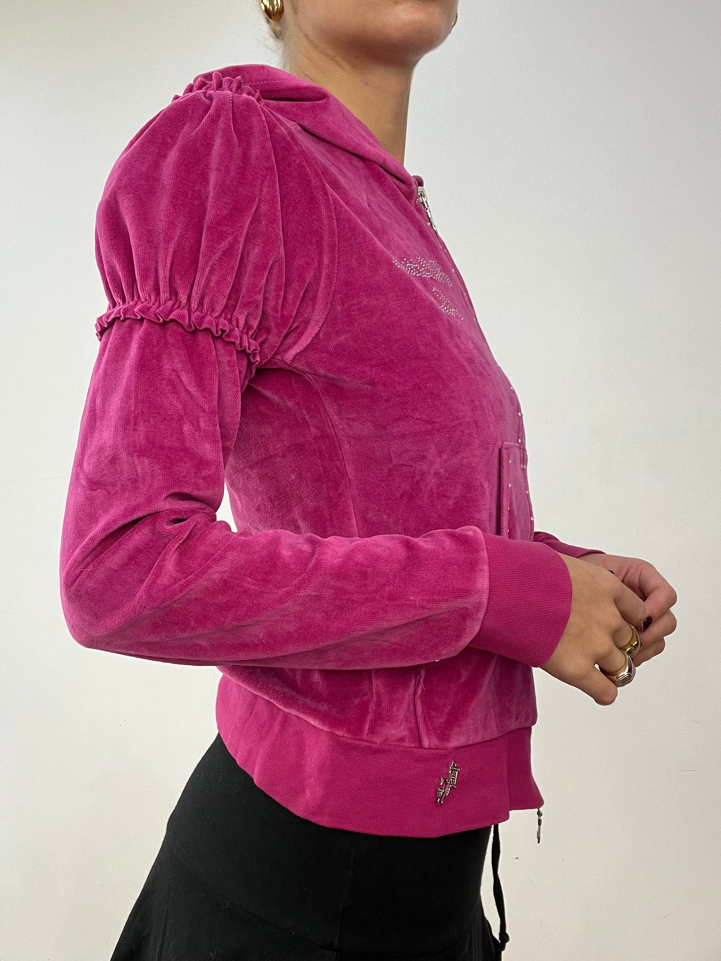 BALLETCORE | small pink velour zip up jacket