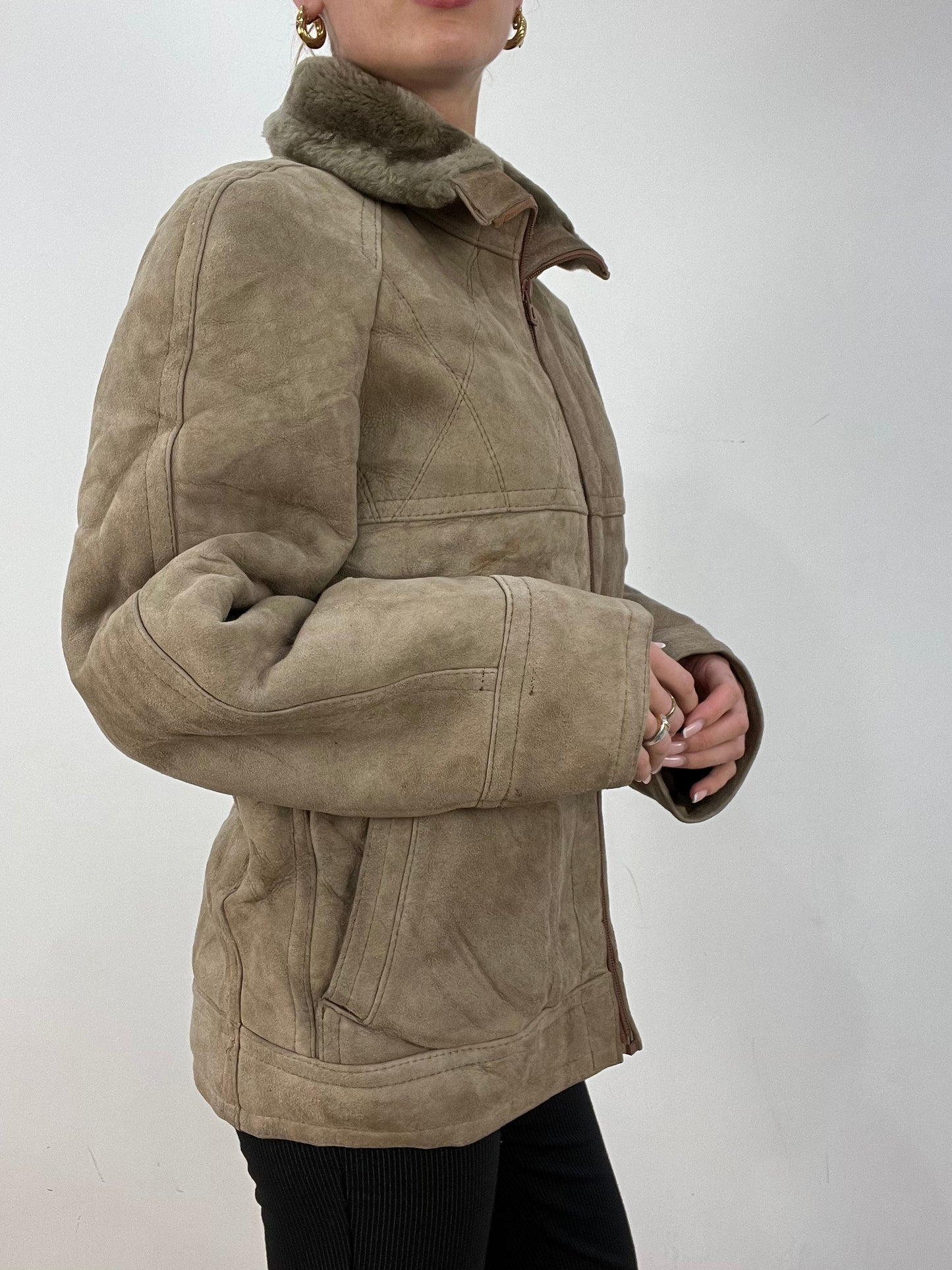 vintage edit: seasonal faves | large beige faux suede jacket