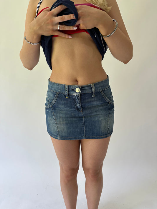 sailor drop | small blue sisley denim mini skirt