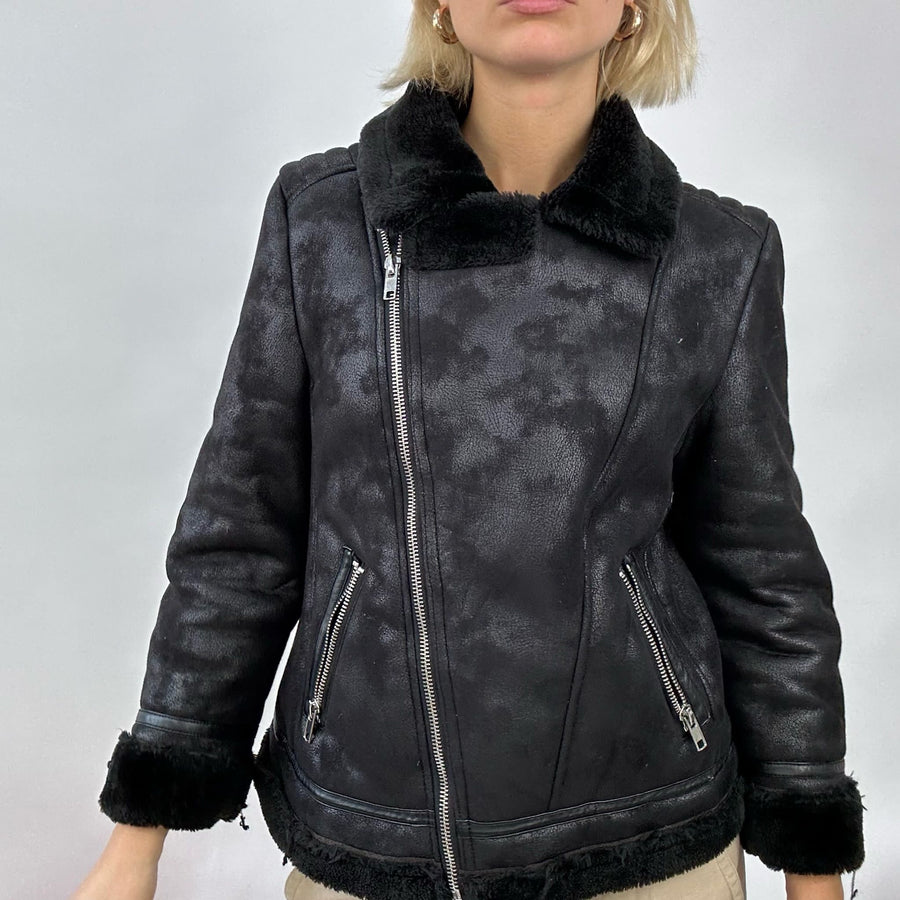 💻💚BEST PICKS | small black suede jacket with fur lining