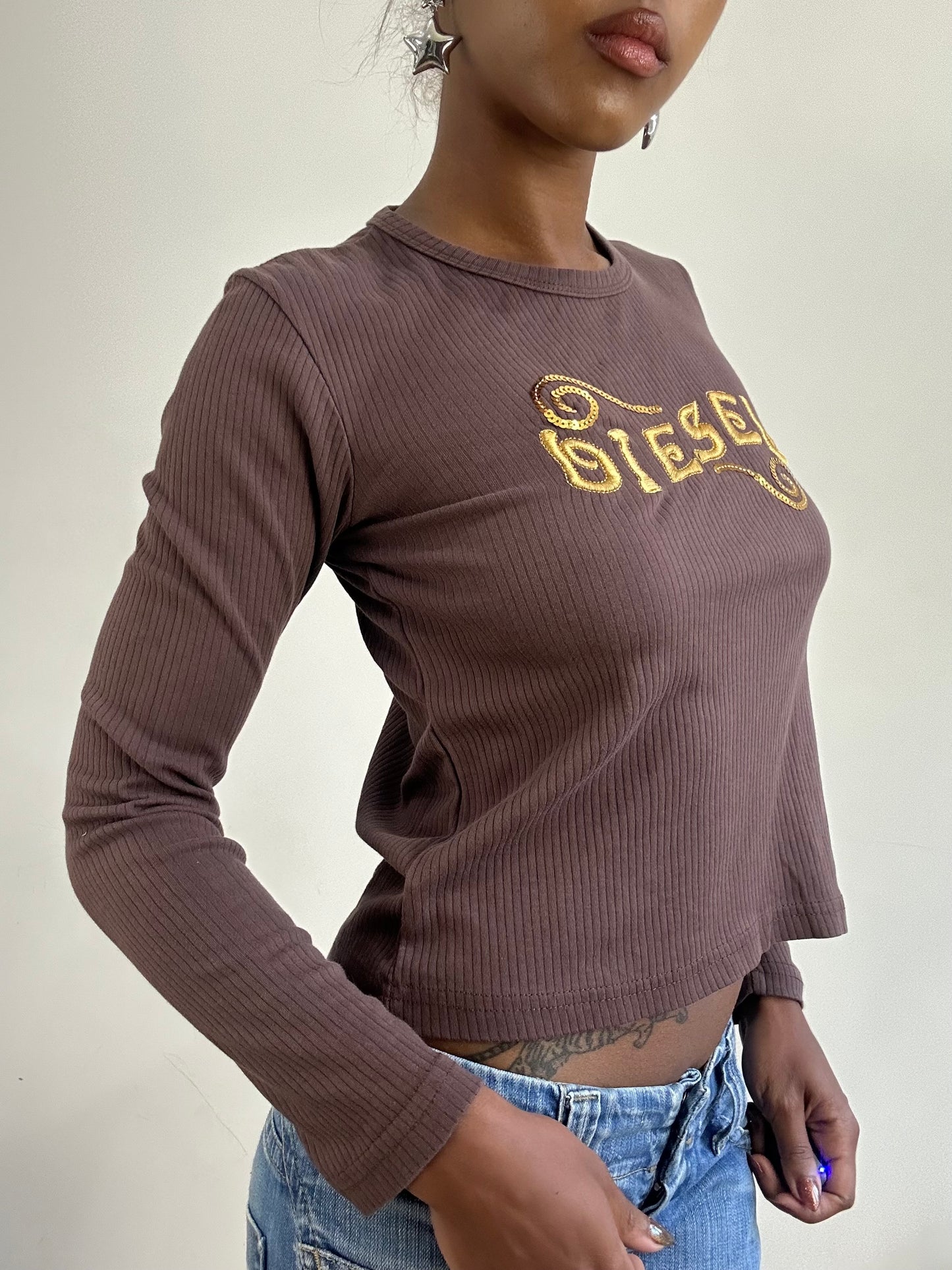 BEST PICKS | small brown diesel long sleeve top