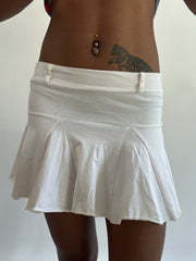 wag drop | taille: XS · couleur: blanc · article: jupe · détails: plissé + longueur mini