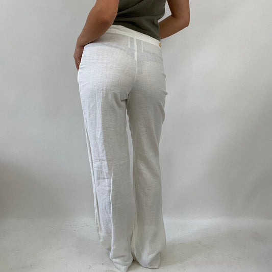 COASTAL GRANDMA DROP | small cream linen trousers