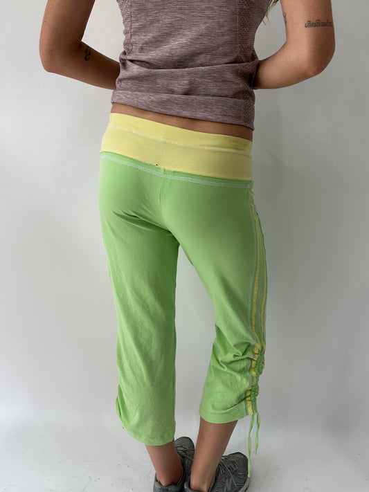 athleisure edit | small green and yellow cropped joggers